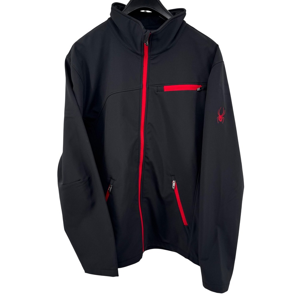 Spyder Softshell Jacket Mens 2XL Black Red Xt.L Waterproof 187334-BK